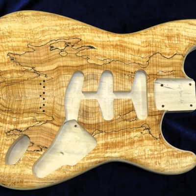 Flamed Spalted Maple Top / Aged Aspen Strat body Standard Hardtail 4lbs 2oz #3700  **IMPORTS INCLUDED image 2