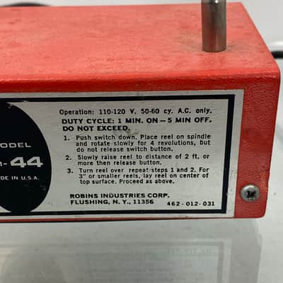 Robins TM-44 Magnetic Bulk Tape Eraser Reel Demagnetizer Vintage Made USA image 3