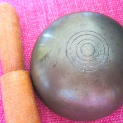 Japanese Rin Singing Bowl Cup Chime Bell with Striker - Vintage image 2