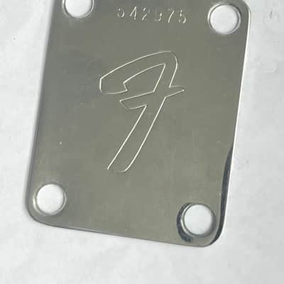 1974 Fender 4 Bolt Neck Plate for Telecaster / Precision Bass / Mustang - Chrome image 2