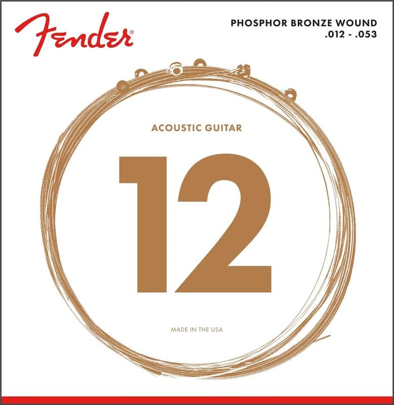 Fender 12s Phosphor Bronze Acoustic Guitar Strings 0.12-0.53 image 1