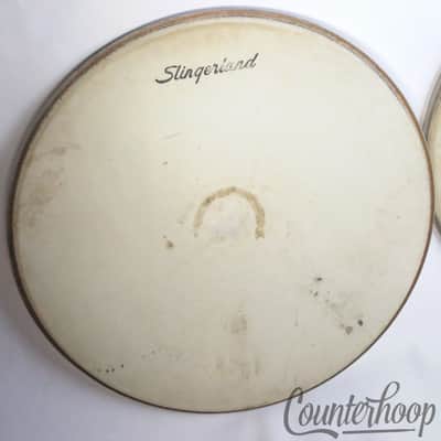 Slingerland 22" Bass Drum Head 60s-70s Niles White Coated Batter Ink Script Logo image 1