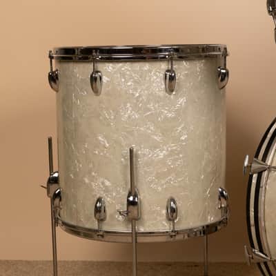 1960s Slingerland Modern Solo White Marine Pearl Drum Set image 4