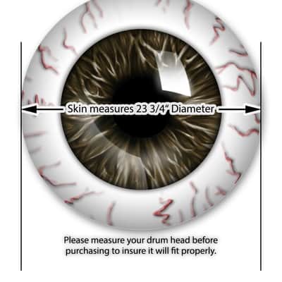 Skin Decal fits 24" Bass Kick Drums Eyeball Brown image 3