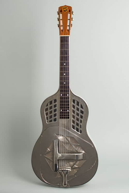 National  Style 1 Tricone Squareneck Resophonic Guitar (1931), ser. #2376, black tolex hard shell case. image 1