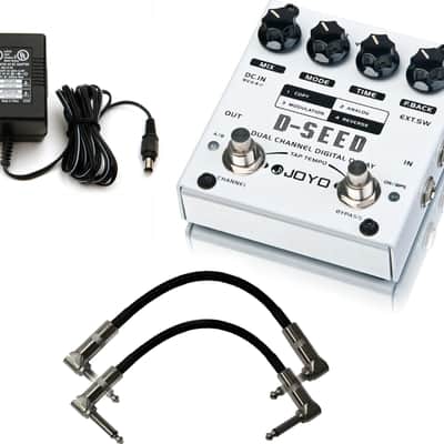 Joyo D-SEED Dual Channel Digital Delay Pedal w/ Power Supply and 2 Patch Cables image 5