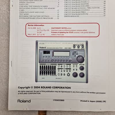 Roland TD-20 Service Notes Service Manual