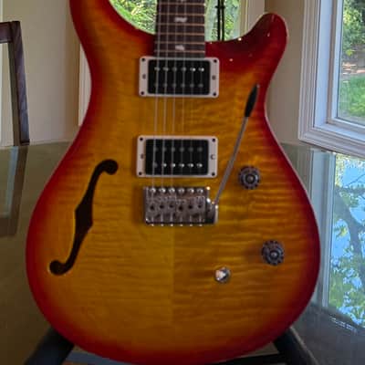 2022 PRS CE 24 Semi-Hollow Electric Guitar - Cherry Wrap Burst w/ Black Neck "Custom Color" image 2
