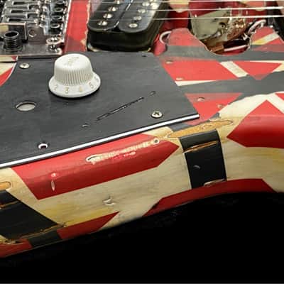 EVH Striped Series Guitar with the Frankenstrat mod Frankenstien like EVH 2018-2019 Black & Red, Whi image 13