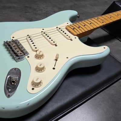 Fender 1956 Stratocaster Relic CUSTOM SHOP LIMITED EDITION FSR Sonic Blue over Sunburst! 2005 Time Capsule Case Queen American Vintage 50s 1950's Reissue USA Strat Guitar image 24