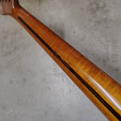Flame Roasted Maple Tele Neck fits fender Telecaster body 21 frets 50s Gloss image 8