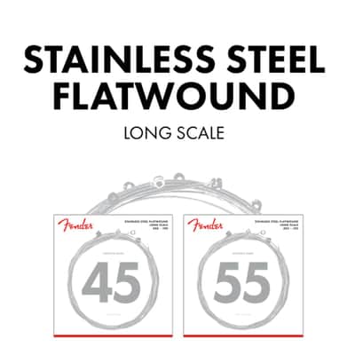 Fender 9050L Stainless Steel Flatwound Electric Bass Strings - LIGHT, 45-100 image 2
