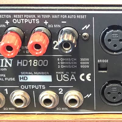 Carvin HD1800 Power Amp 2015 with 4x50' trs 1/4" cables image 3