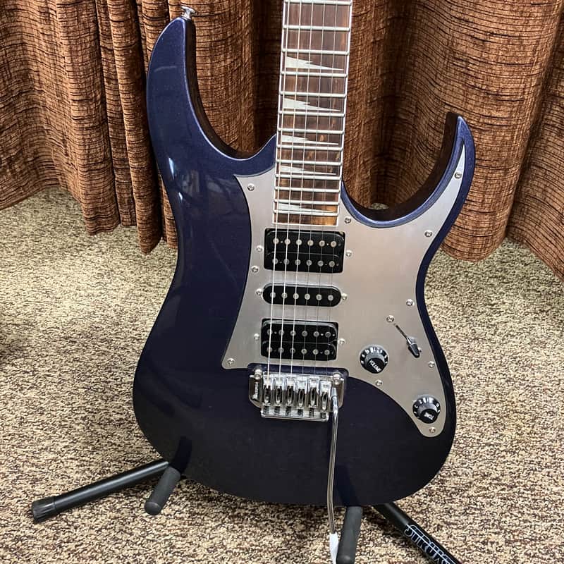 Ibanez Gio Purple Metallic, Silver Pickguard HSH Sharkfin | Reverb