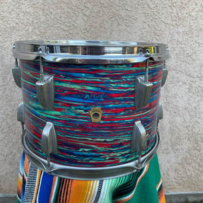 Ludwig No. 944 Classic 9x13" Rack Tom with Keystone Badge 1968 - Psychedelic Red image 2