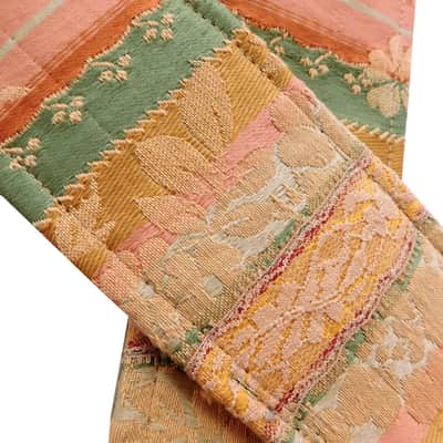Near Vintage Handmade Guitar Strap Shades of Gold Sage Dusty Rose with Lace Inserts Limited Edition image 3