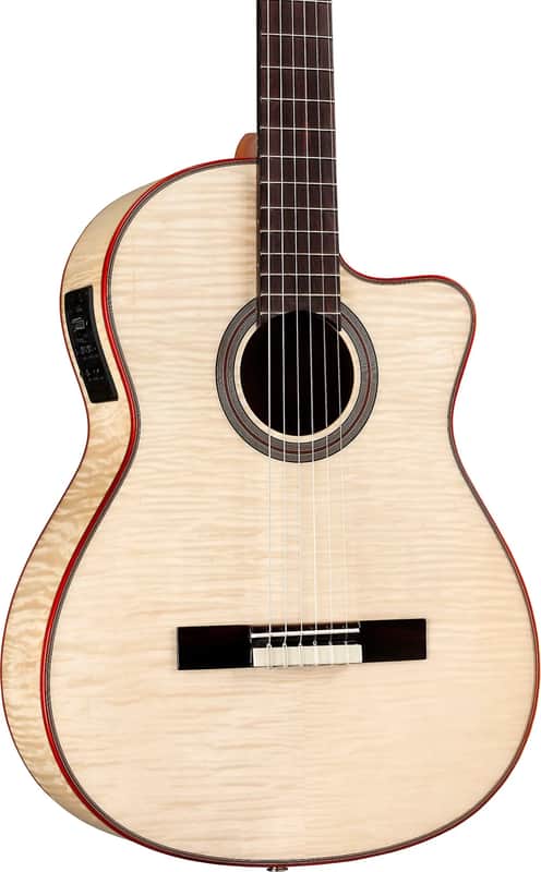 Cordoba Fusion 12 Exotic Acoustic-Electric Classical Guitar, Flamed Maple Top, White Sands image 1