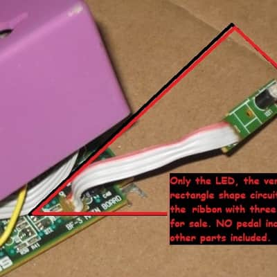 very lightly used genuine BOSS LED (has white bulb that lights RED) from BF-3 Flanger (NO pedal included) on very small green rectangle shape circuit board with three wire ribbon (genuine Boss item)  2000s to 2020s (specifically from 2018) image 6