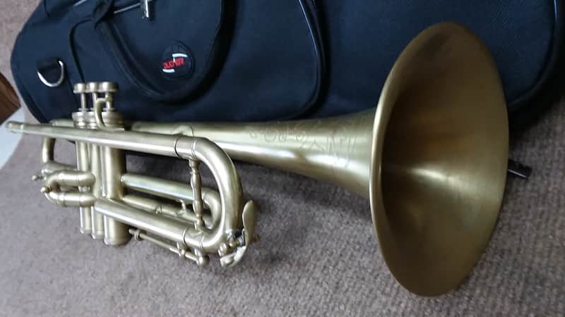 Professor Romeo Orsi Vintage c1950s Brushed Brass Professional Trumpet In Excellent Condition image 1