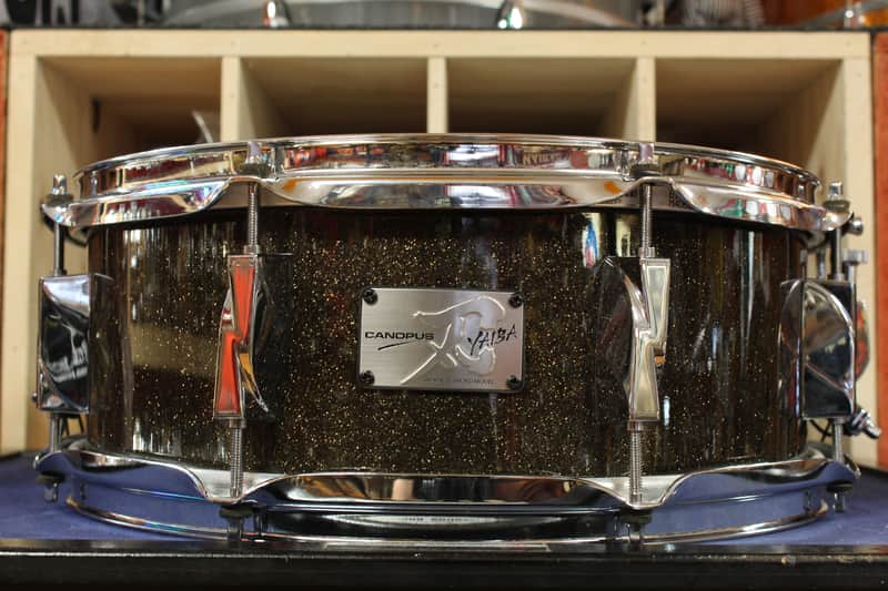 Canopus 5x14 Yaiba Birch Snare Drum in Ice Black Sparkle image 1