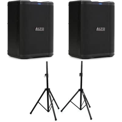 Alto Professional Busker Portable 200-watt Battery-powered PA Speaker Pair with Stands image 2