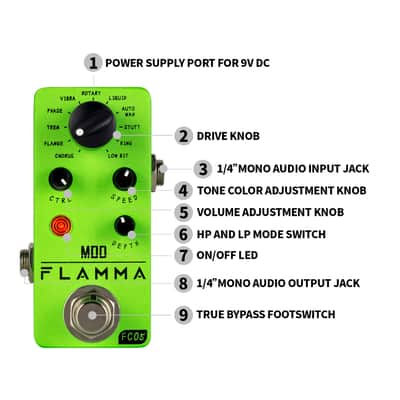 Flamma FC05 Modulation Pedal Mod Guitar Pedal 11 Modes :Chorus Flanger Ring Tremolo Auto Wah,price include the import duty to US buyer image 2