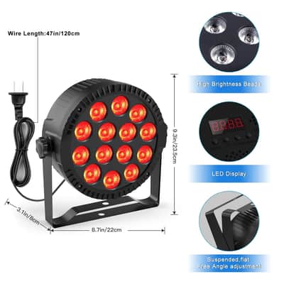 Stage Lights, 4 Pack Led Par Lights Rgbw Dj Stage Lighting 14X6W Uplights For Events By Sound Activated And Dmx Control For Wedding Church Live Show Disco Halloween Christmas Parties image 4