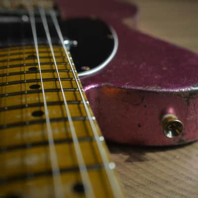 American Fender Telecaster Custom Heavy Relic Pink Gold Sparkle Colorshift! image 13