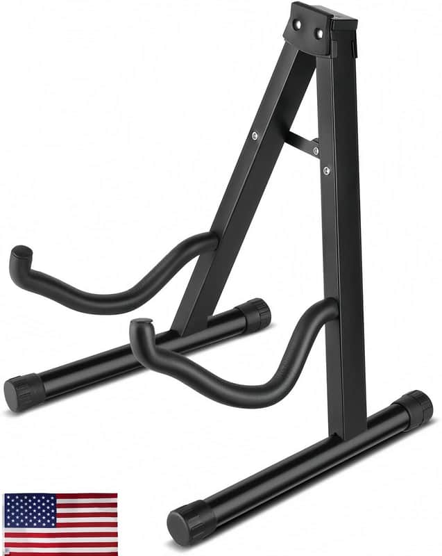 New Guitar Stand A-Frame Folding Guitar Stand w/ Non-Slip Rubber and Foam Arms image 1
