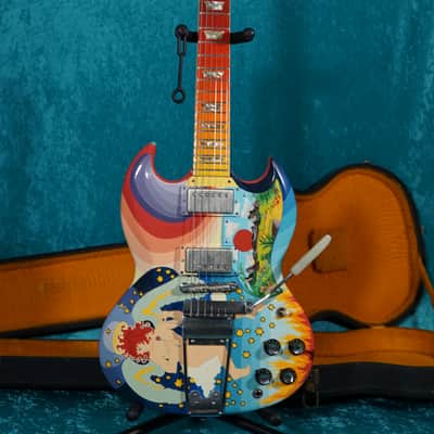 Vintage Gibson 1965 SG Standard Hand Painted Fool with autographed Eric Clapton Cream record usa 60s image 18