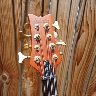 Schecter Diamond Series Stiletto Studio-8 - Honey Satin Left Handed 8-String Bass NOS image 7