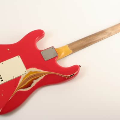 Nash Guitars S-63 Fiesta Red Over Sunburst Lollar Pickups image 9
