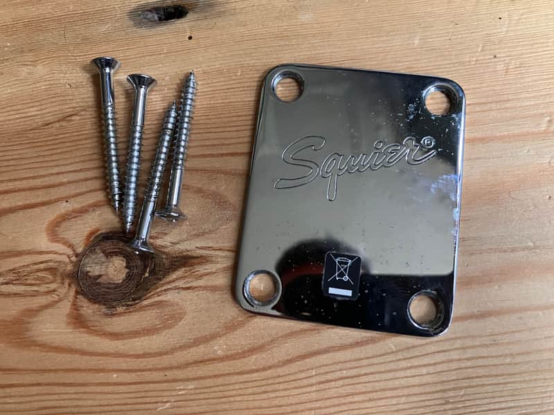 Squier by Fender Affinity Series Stratocaster Strat Guitar Neckplate + Screws 2006 image 1