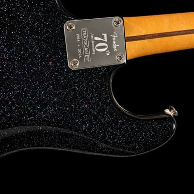 Fender Nedula 70th Anniversary Stratocaster 2024 - Black with multicolored small dots,red and blue to simulate Nebula. image 7