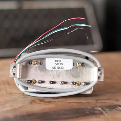 Gibson 498T "Hot Alnico" Pickup - Treble Double Black 4-conductor Potted Alnico V image 4