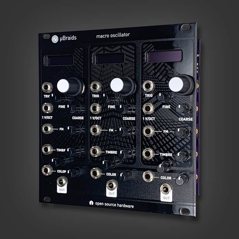 Triple uBraids - 3x Mutable Instruments Braids in 24HP feat. black mirror Magpie Modular panel image 1