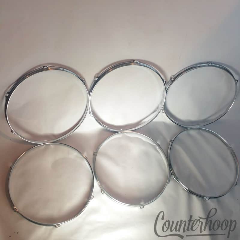 *Ludwig/Pearl 6x 14" Snare/Tom Drum Batter Rims/Hoops Triple Flange 6-Hole Lot* image 1