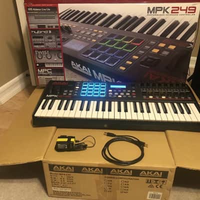 Akai MPK249 midi controller 2019 Black white red -drum pads