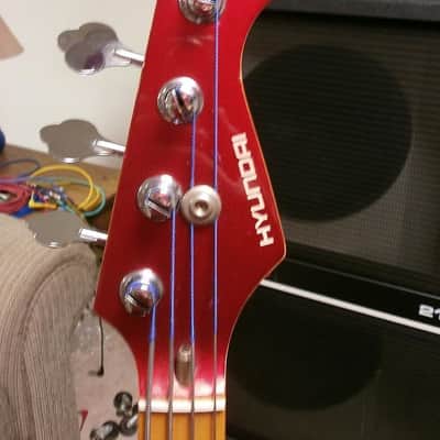 Hyundai Precision bass copy HBP-48 80s-90s Metallic Red image 3