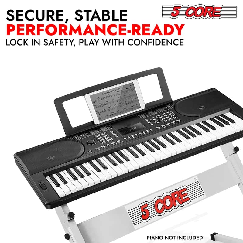 5 Core Keyboard Stand Adjustable 21 - 33" Z Style Metal Electric Piano Riser 330Lb Capacity Foldable image 1