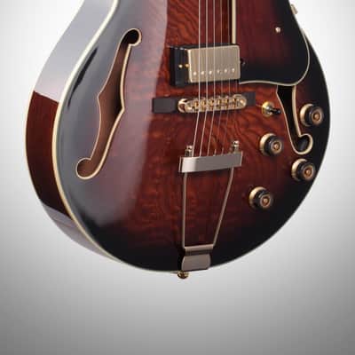 Ibanez Artcore Expressionist AG95QA Hollowbody Electric Guitar, Dark Brown Sunburst image 4