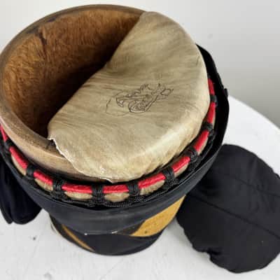 Africa Child Handmade Djembe 9 inch Hand Carved Needs New Skin image 4