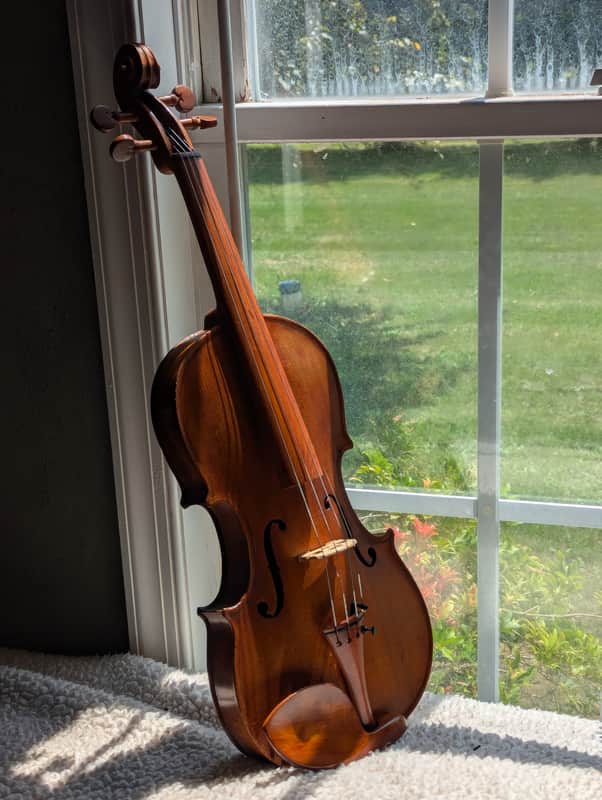 Revived Old 4/4 Bench-Made Violin Labeled Pietro Perni 1892, Vintage Roman Labeled Fiddle Outfit w/ Holstein Pernambuco Bow and Antique Case image 1