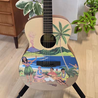 Martin Custom Shop 000-14 Hawaiian X Flame Koa Robert Armstrong Graphic Artwork USA American Auditorium Acoustic Guitar CASE QUEEN TIME CAPSULE Special Limited Edition image 4