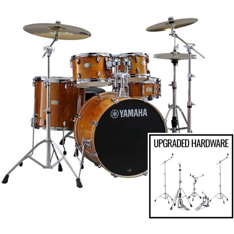 Yamaha SBP2F50 Stage Custom Drum Shell Kit, 5-Piece, Honey Amber, with Hardware Pack image 1