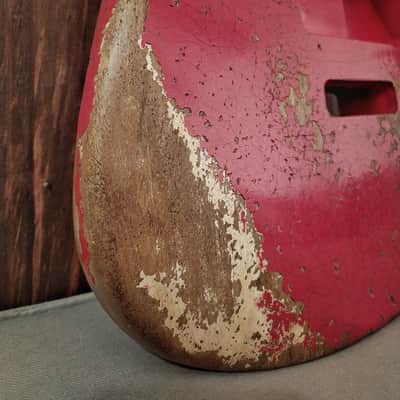 #202624 :: Baldman's Relic Stratocaster body in Heavy Relic Hot Rod Red nitro finish :: Roadworn Aged image 2