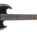 In Stock! 2018 Esp LTD Viper-7 Black Metal electric guitar in black satin