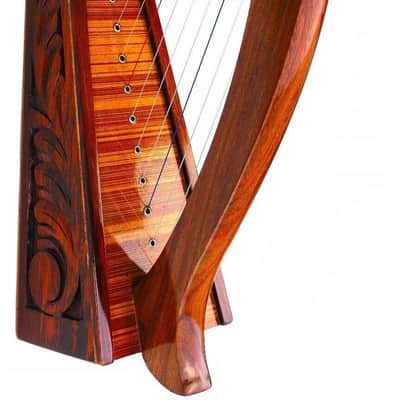 24” Rosewood Celtic Harp 12 String Irish Folk Harp w/ Gig Bag & Tuning Key image 2