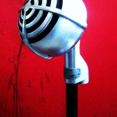 Vintage RARE 1930's Shure 730B crystal cardioid microphone Satin Chrome w Turner TB2 stand Billie Holiday image 15