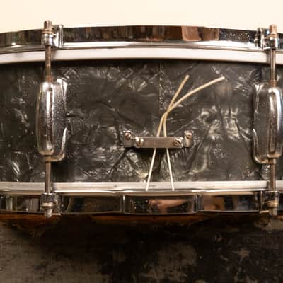 1966 Slingerland 5x14 Black Diamond Pearl Deluxe Student Model Snare Drum image 5